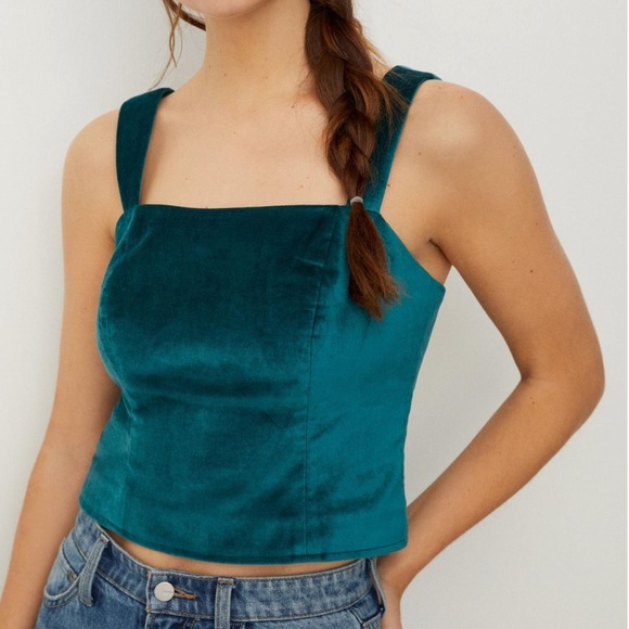 Anthropologie Maeve Emmanuelle Velvet Crop Top - Picture 1 of 7